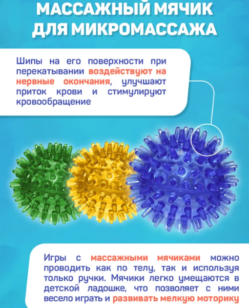Массажер акупунктурный для всего тела Чудо - мячик, d 60 мм. Цвета Микс